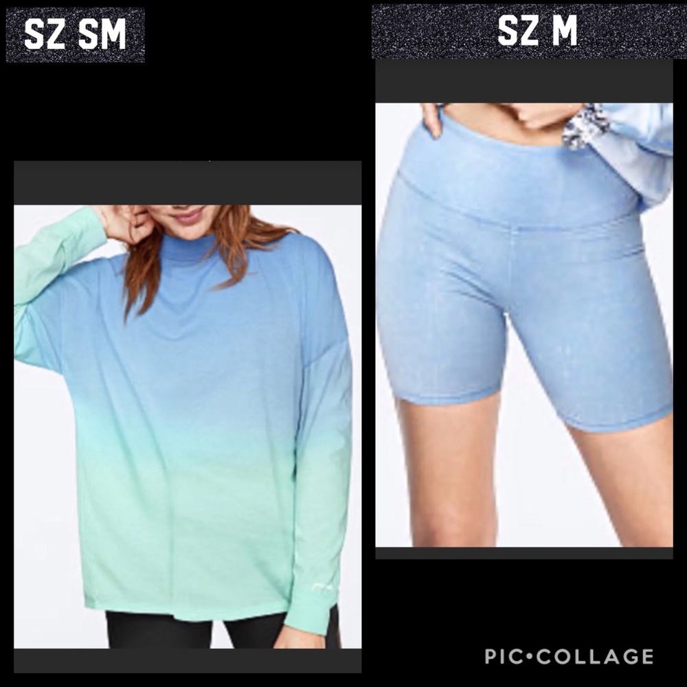 Vs pink long sleeve campus tee high waist shorts